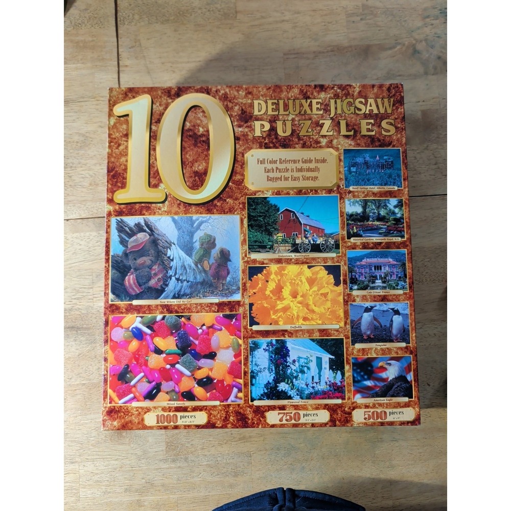 Sure-Lox 10 Deluxe Full Size Jigsaw Puzzles 6750 Total Pieces